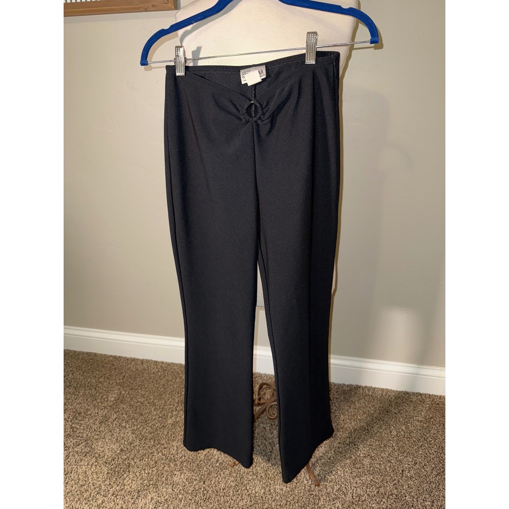 Vanity Girl Gear Black Ring Detail Flare Leg Pants Y2K‎ Size M
